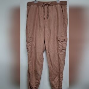 Gap Women's Joggers Size XL Tall Clay Colored  Linen Blend Athleisure